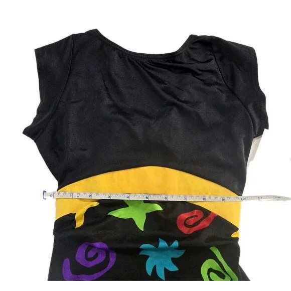 Body Wrappers Vintage 80s Open Back Unitard Biketard Leotard Dance Size Preteen